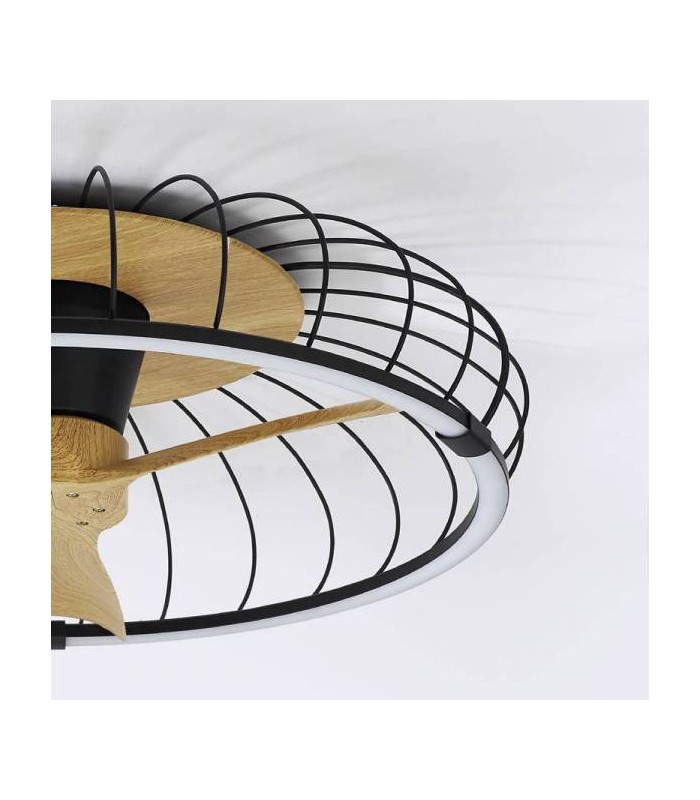 Ventilador Nature Negro/Haya APP DC 75W 9750Lm 3 Aspas CCT
