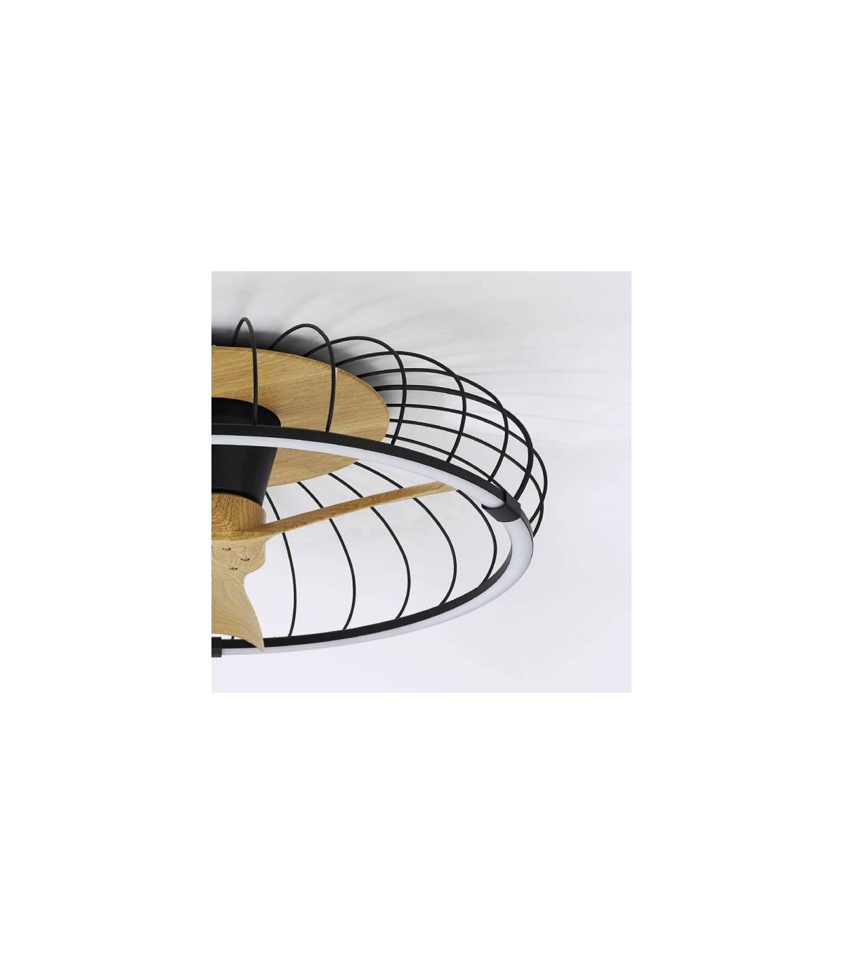 Ventilador Nature Negro/Haya APP DC 75W 9750Lm 3 Aspas CCT