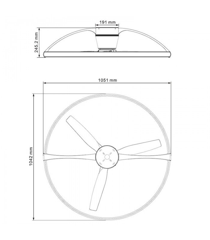 Ventilador Nepal Blanco APP DC 75W 10000Lm 3 Aspas CCT