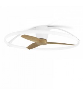 Ventilador Nepal Blanco/Haya APP DC 75W 10000Lm 3 Aspas CCT