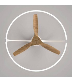 Ventilador Nepal Blanco/Haya APP DC 75W 10000Lm 3 Aspas CCT