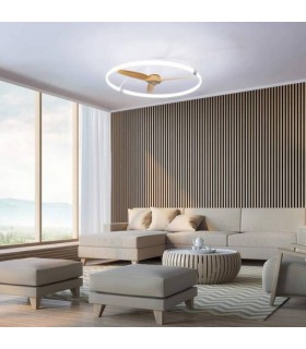 Ventilador Nepal Blanco/Haya APP DC 75W 10000Lm 3 Aspas CCT