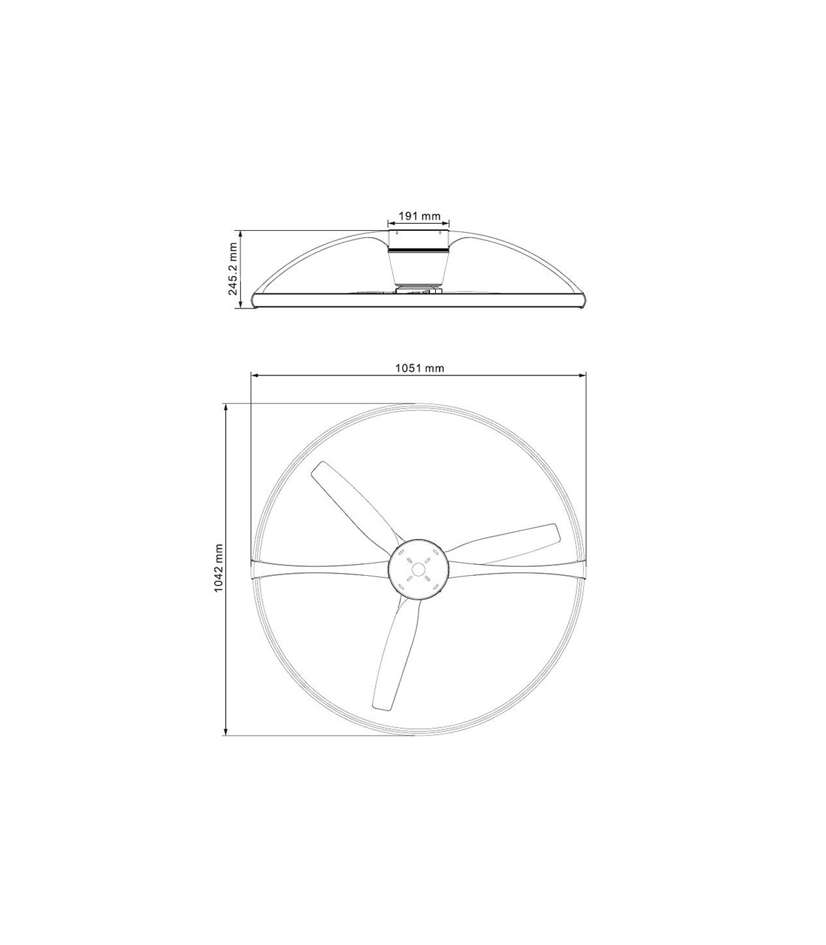 Ventilador Nepal Negro APP DC 75W 10000Lm 3 Aspas CCT