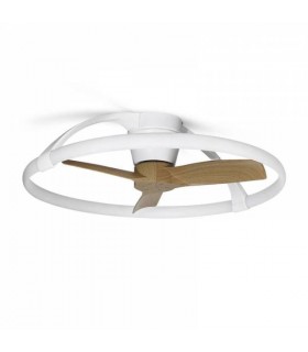 Ventilador Nepal Mini Blanco/Haya DC 55W 7200Lm 3 Aspas CCT