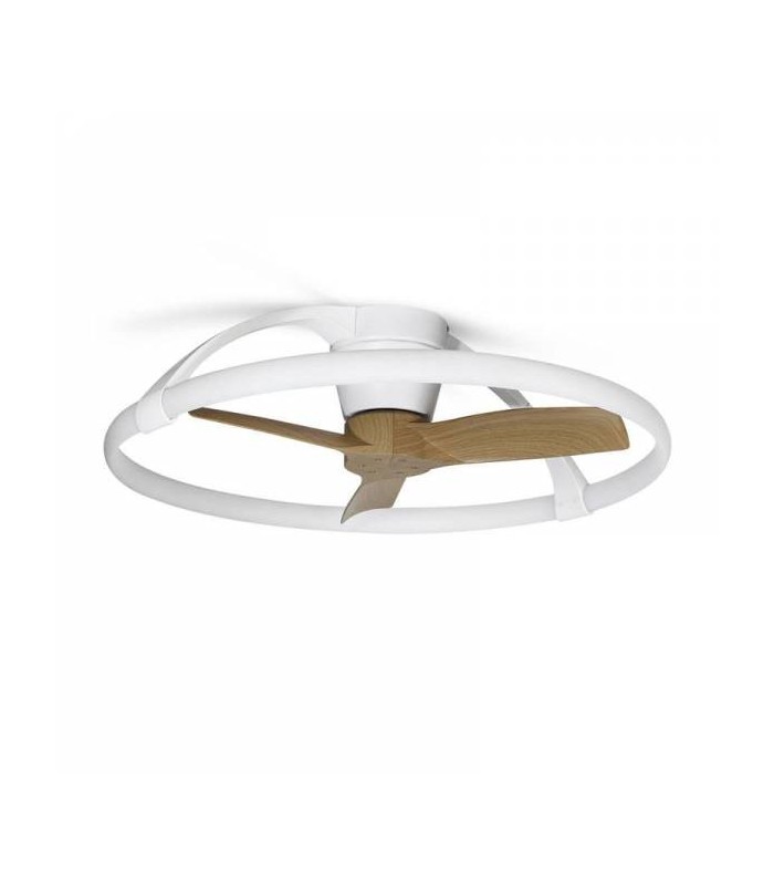 Ventilador Nepal Mini Blanco/Haya DC 55W 7200Lm 3 Aspas CCT