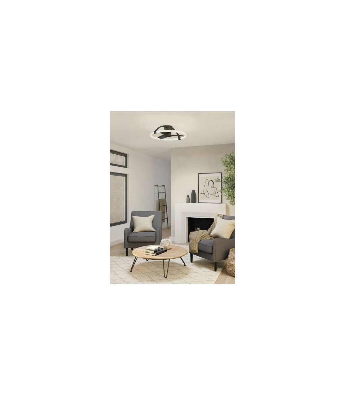 Ventilador Nepal Mini Negro DC 55W 7200Lm 3 Aspas CCT