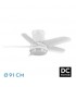 Ventilador de Techo NEUTRON Blanco DC 24W 2400Lm 5 Aspas Blanco CCT