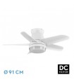 Ventilador de Techo NEUTRON Blanco DC 24W 2400Lm 5 Aspas Blanco CCT