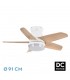 Ventilador de Techo NEUTRON Blanco DC 24W 2400Lm 5 Aspas Haya CCT