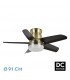 Ventilador de Techo NEUTRON Cuero DC 24W 2400Lm 5 Aspas Negro CCT
