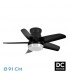 Ventilador de Techo NEUTRON Negro DC 24W 2400Lm 5 Aspas Negro CCT