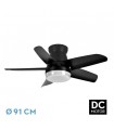 Ventilador de Techo NEUTRON Negro DC 24W 2400Lm 5 Aspas Negro CCT