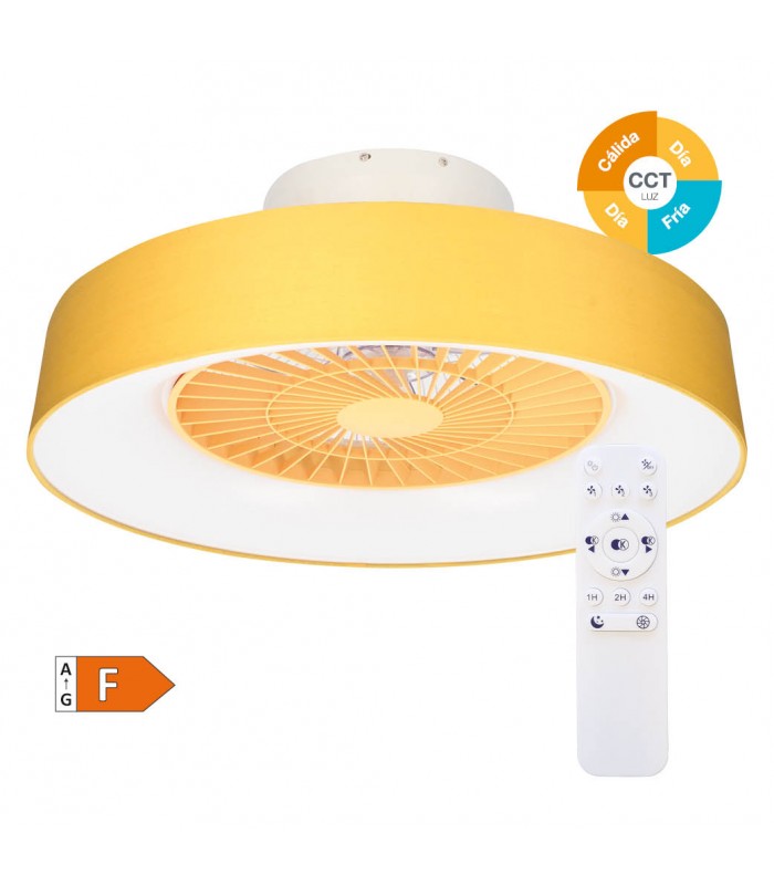 Ventilador Niskot Amarillo AC 40W 4500Lm 7 Aspas CCT