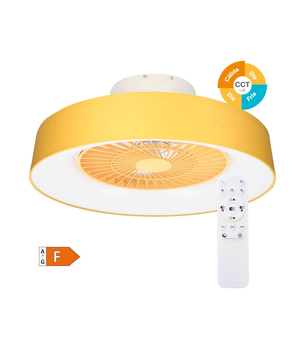 Ventilador Niskot Amarillo AC 40W 4500Lm 7 Aspas CCT