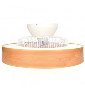 Ventilador Niskot Madera AC 40W 4500Lm 7 Aspas CCT