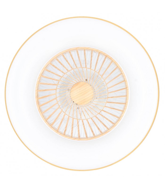 Ventilador Niskot Madera AC 40W 4500Lm 7 Aspas CCT