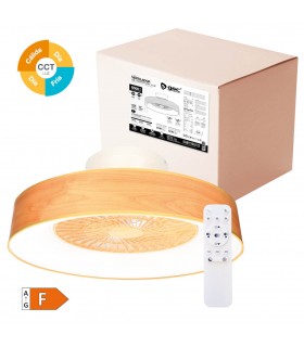 Ventilador Niskot Madera AC 40W 4500Lm 7 Aspas CCT