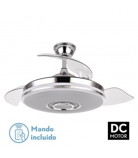 Ventilador de Techo Noto Cromo DC 72W 6120Lm 3 Aspas CCT+RGB Altavoz