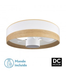 Ventilador Olga 70D Madera Clara-Blanco DC 24W 2390Lm 3 Aspas CCT