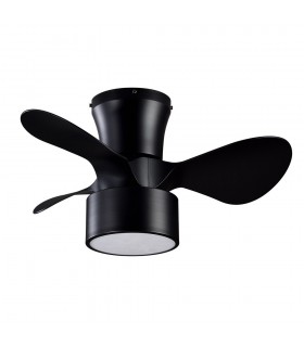 Ventilador Olga 70D Madera Negra-Negro DC 24W 2390Lm 3 Aspas CCT