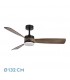 Ventilador de Techo ORIENTE DC Negro 26W 2950Lm 3 Aspas Roble CCT
