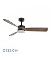 Ventilador de Techo ORIENTE DC Negro 26W 2950Lm 3 Aspas Roble CCT