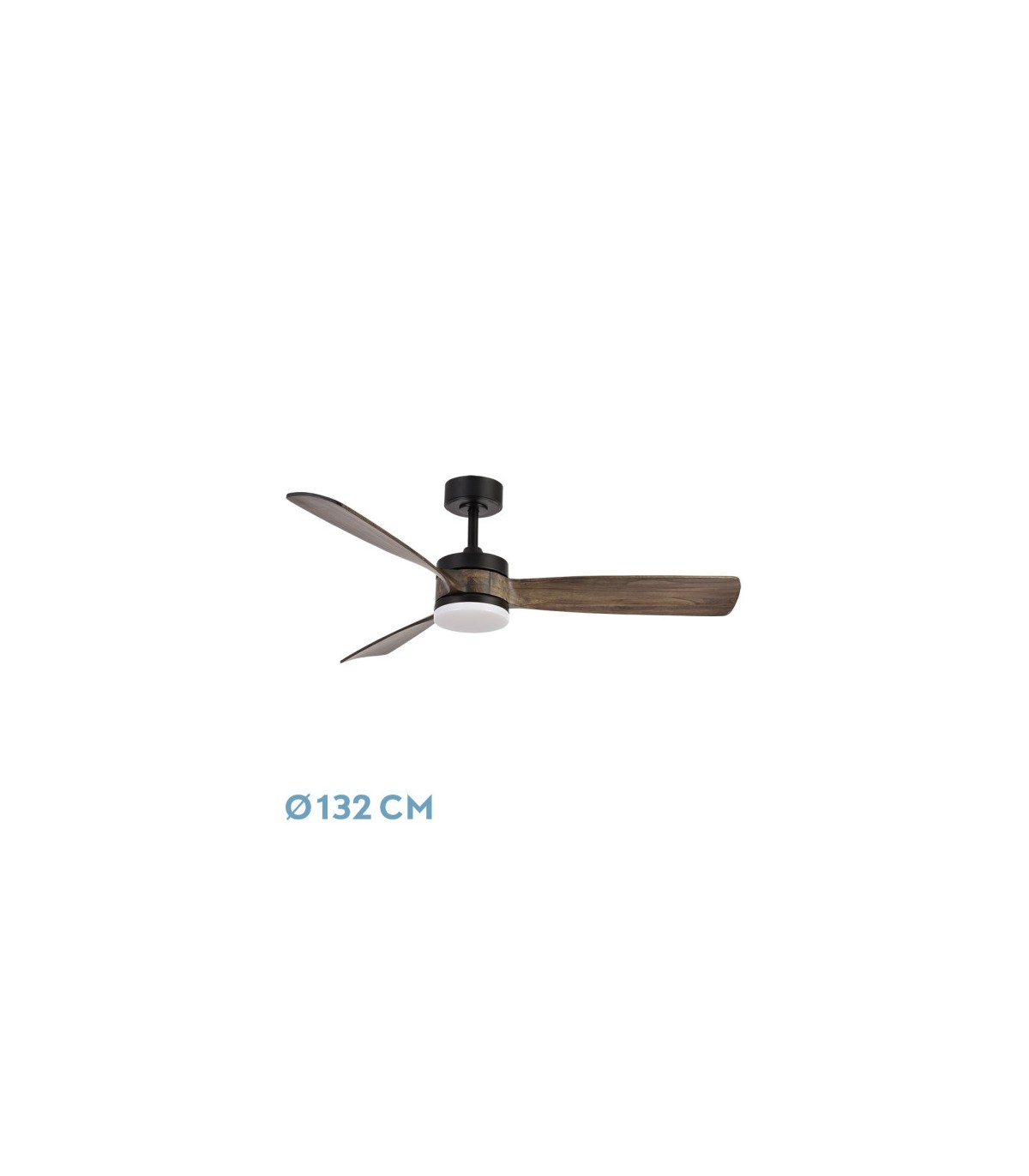Ventilador de Techo ORIENTE DC Negro 26W 2950Lm 3 Aspas Roble CCT