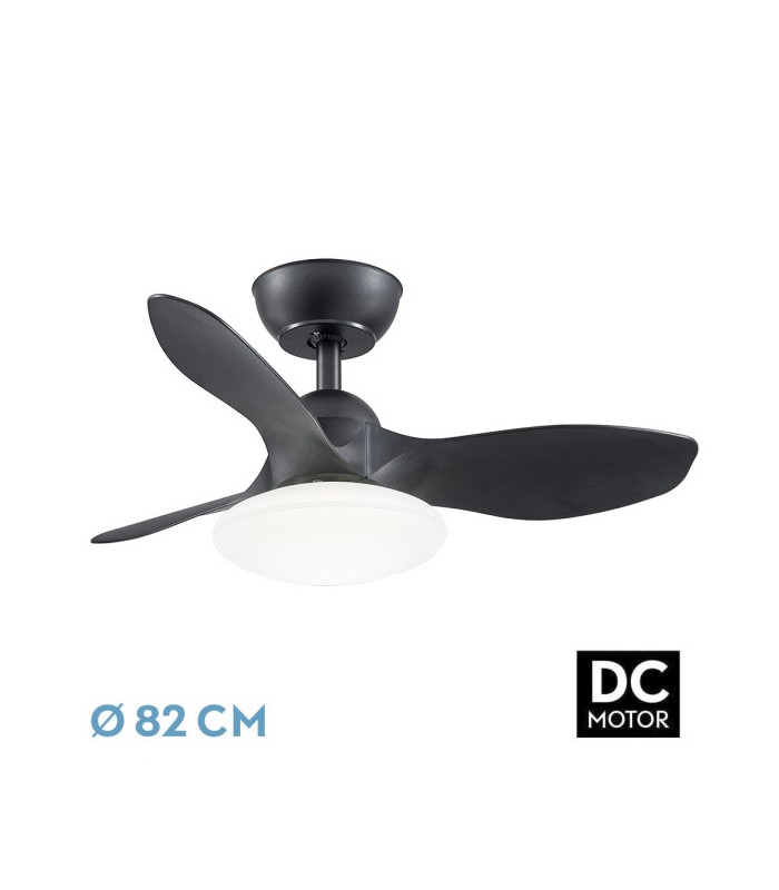 Ventilador Led Paramo Negro DC 36W 2880Lm 3 Aspas Negro CCT