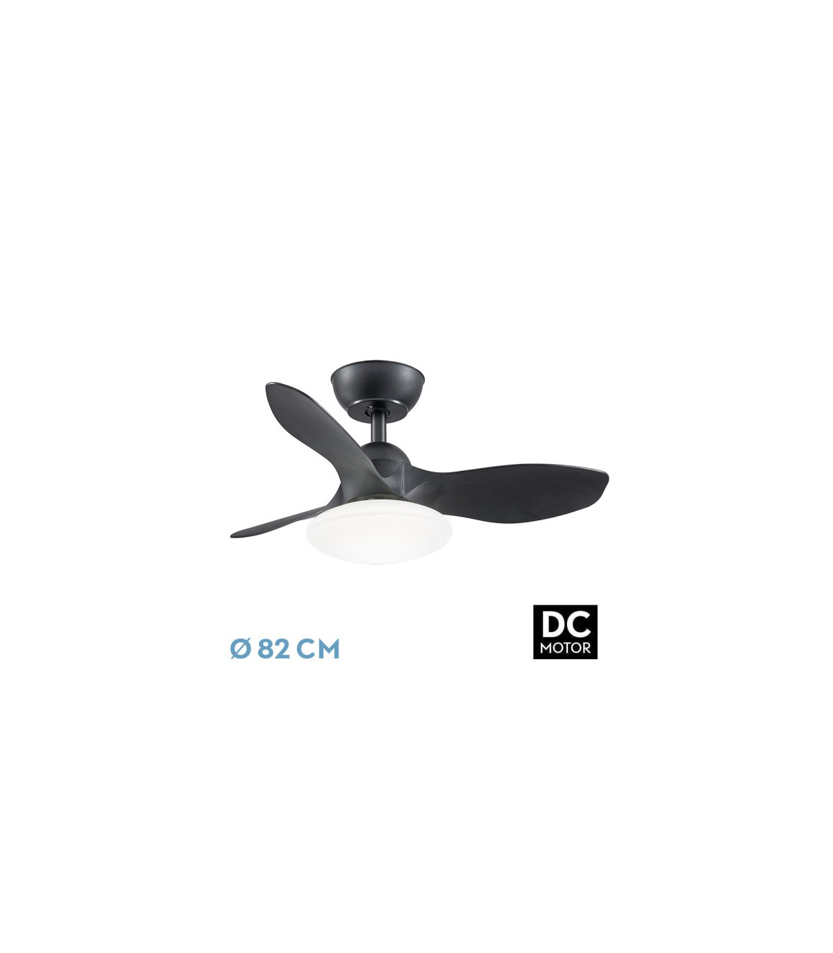 Ventilador Led Paramo Negro DC 36W 2880Lm 3 Aspas Negro CCT