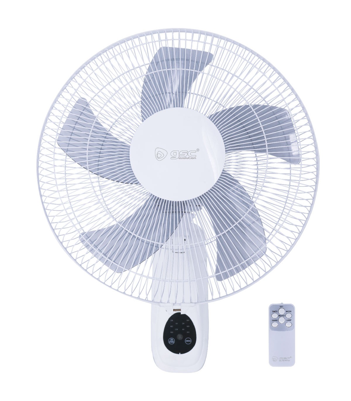 Ventilador de Pared con Mando Barsi 50W 43cm Blanco