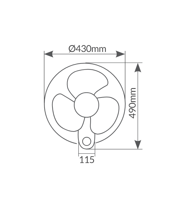 Ventilador de Pared con Mando Barsi 50W 43cm Blanco