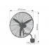 Ventilador de Pared Metálico Thuwa 200W 71cm Negro
