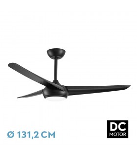 Ventilador de Techo PATRAS Negro DC 24W 2424Lm 3 Aspas CCT