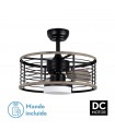 Ventilador Pella DC 24W 2540Lm 3 Aspas Negro/Madera CCT