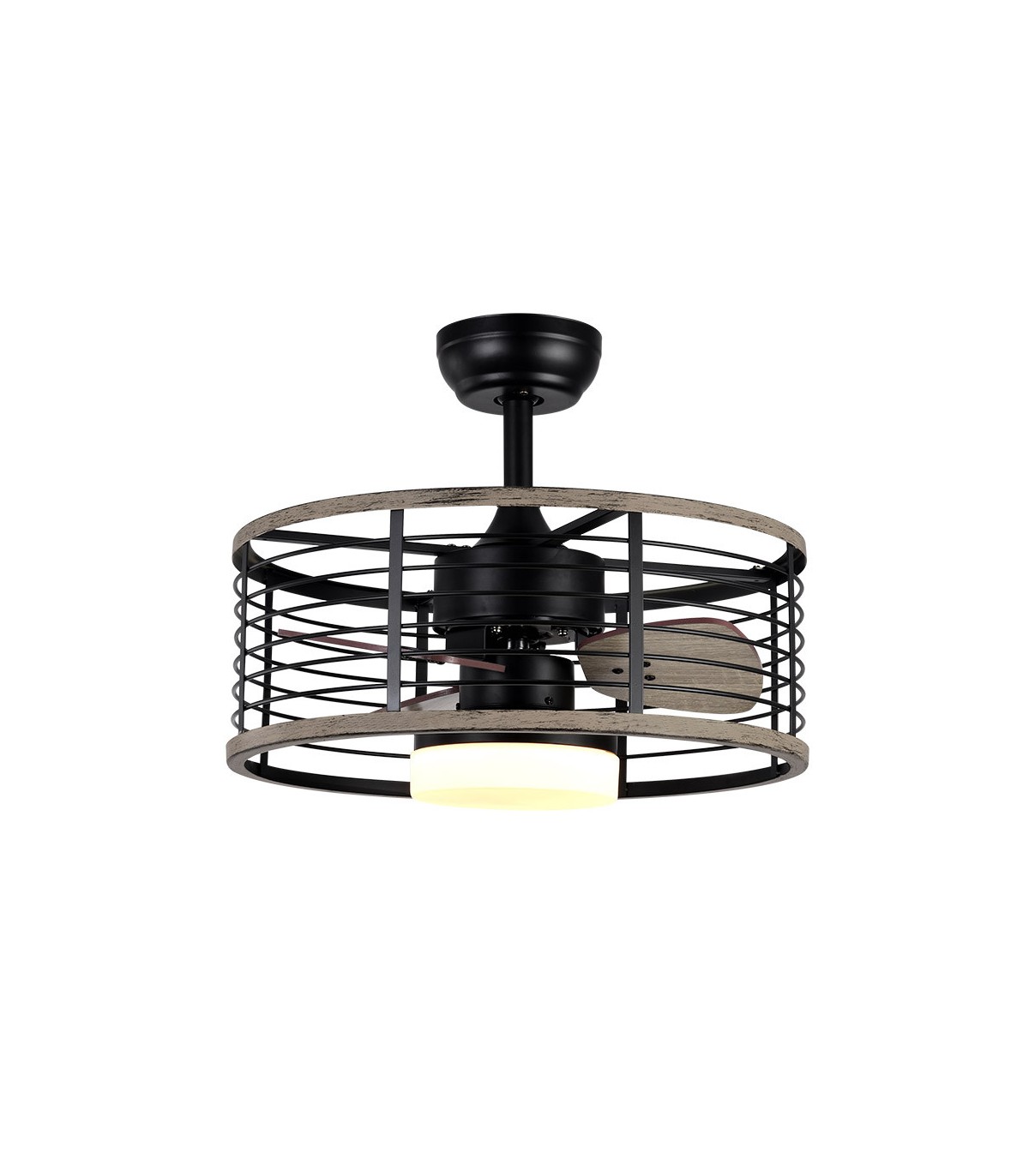 Ventilador Pella DC 24W 2540Lm 3 Aspas Negro/Madera CCT