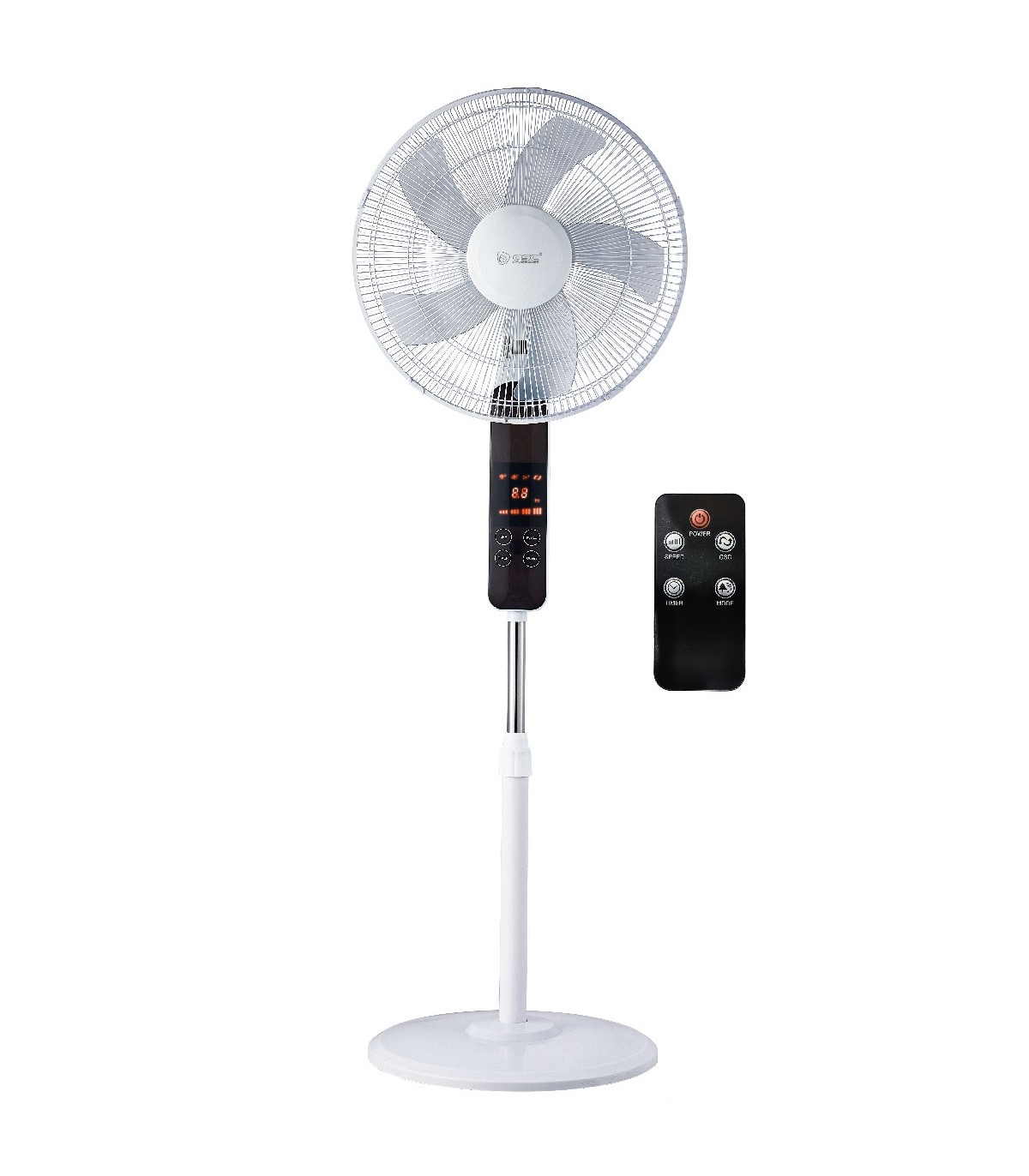 Ventilador de Pie con Mando Tehri DC 30W 43cm Blanco