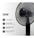 Ventilador de Pie con Mando Theri DC 30W 43cm Negro