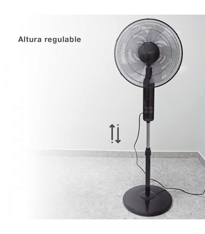 Ventilador de Pie con Mando Theri DC 30W 43cm Negro