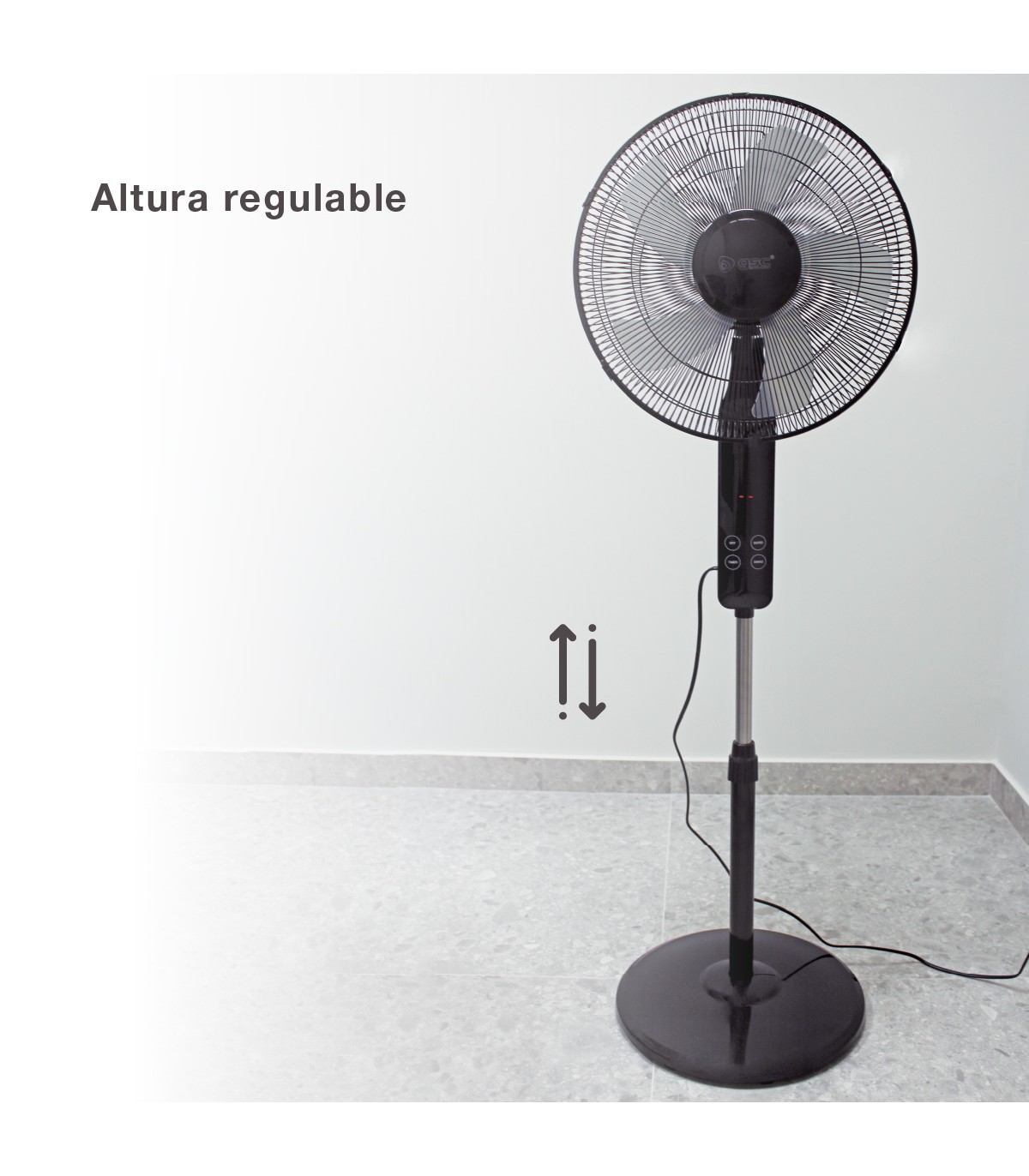 Ventilador de Pie con Mando Theri DC 30W 43cm Negro