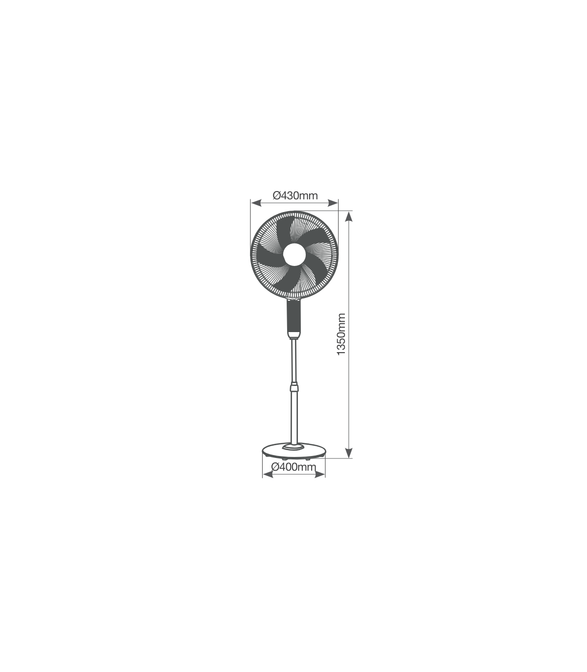 Ventilador de Pie con Mando Theri DC 30W 43cm Negro