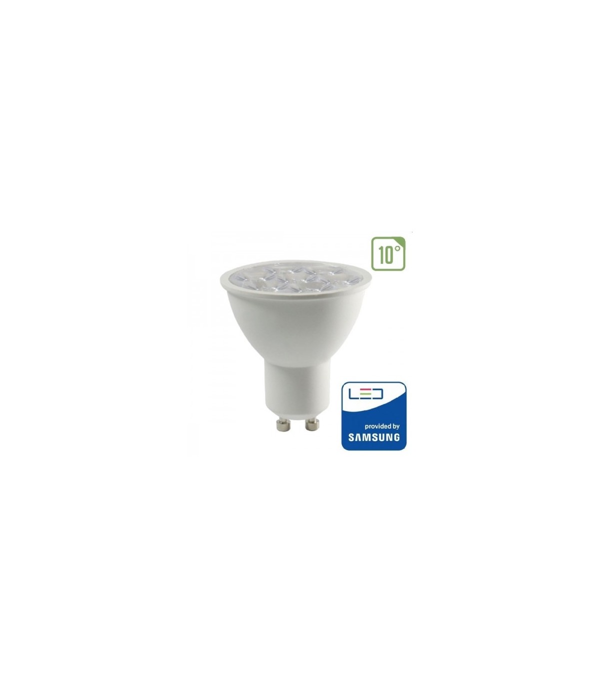 Dicroica GU10 Chip SAMSUNG 6W 500Lm 10º