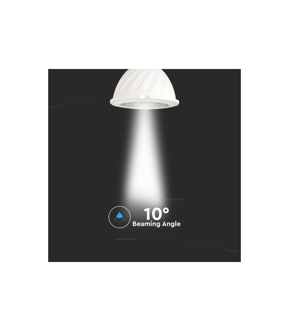 Dicroica GU10 Chip SAMSUNG 6W 500Lm 10º
