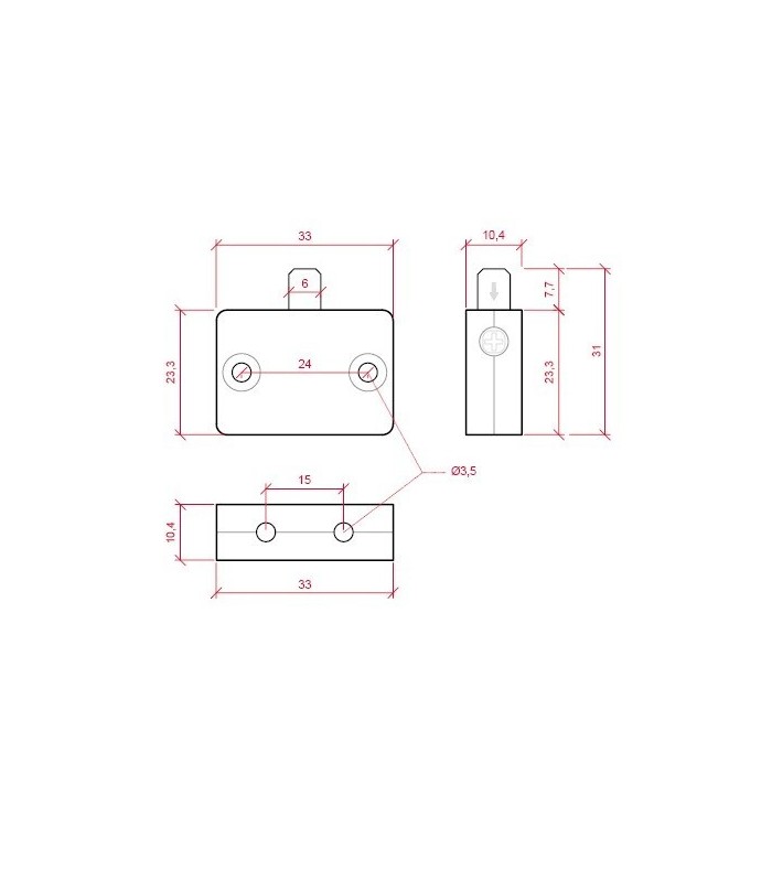 Interruptor de paso para armarios 1A.