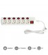 Base Múltiple 6T + 7 Interruptores (3x1.5mm) 1.5m Blanco