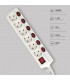 Base Múltiple 6T + 7 Interruptores (3x1.5mm) 1.5m Blanco