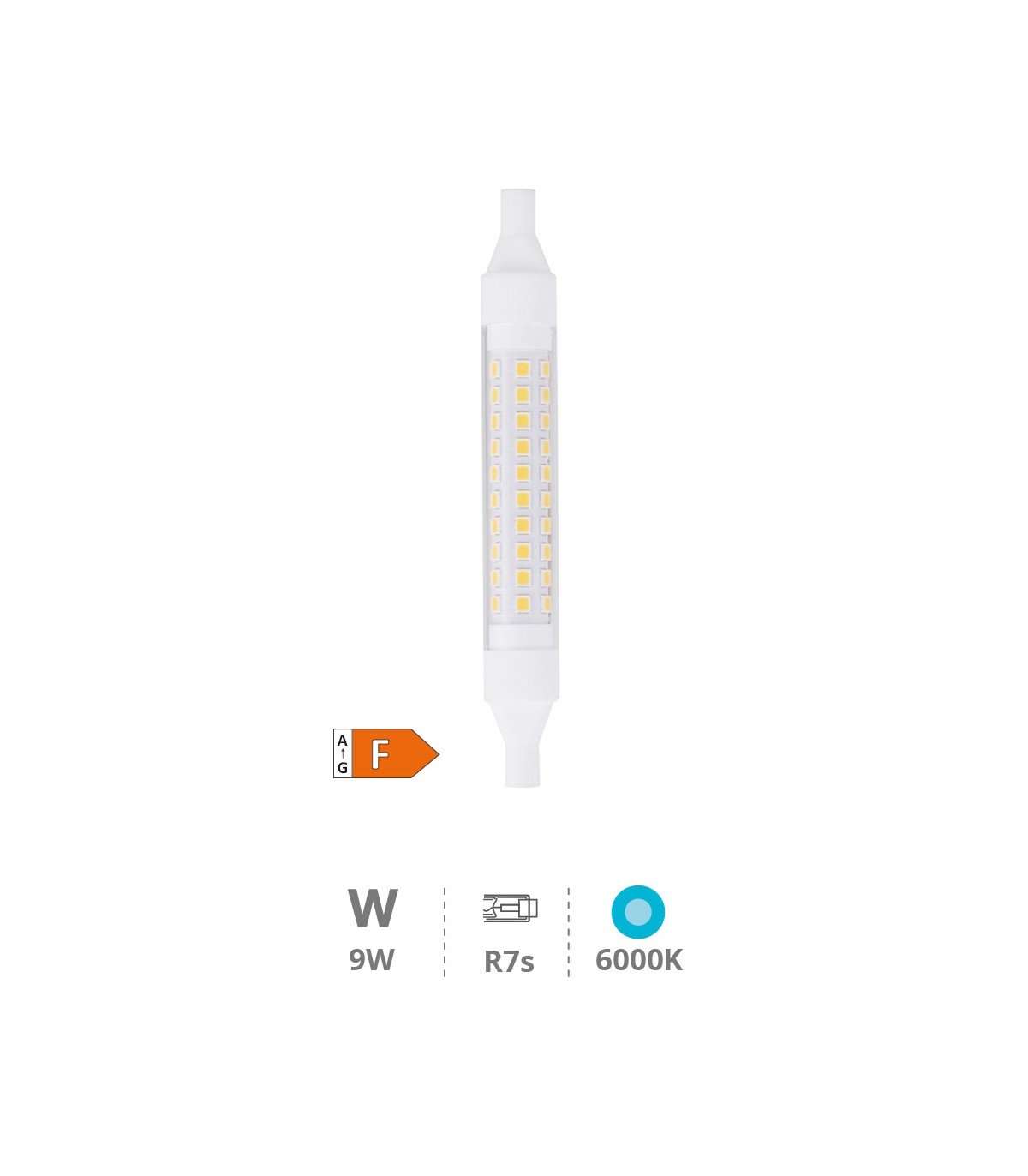Bombilla Led R7S 9W 118mm 1000LM