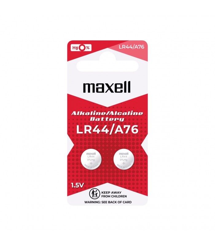 Pila Alkalina Maxell LR44 A76 1.5V Blister 2 uds.