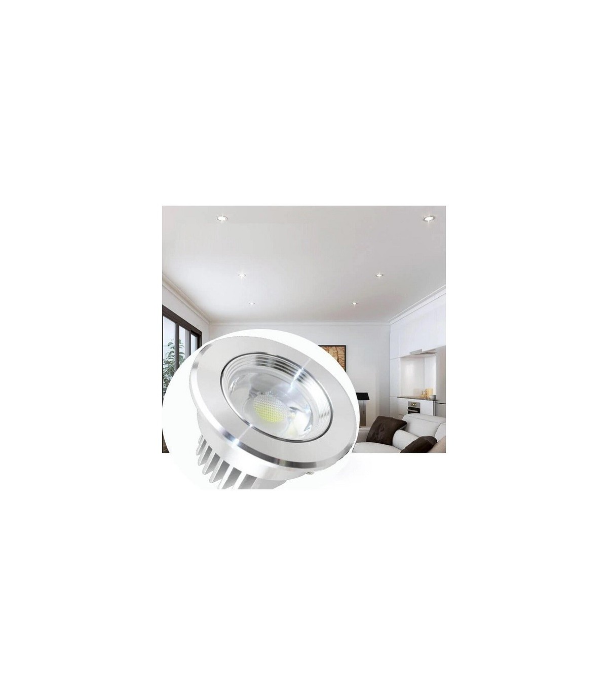Downlight LED COB 7W 520Lm 45º IP33