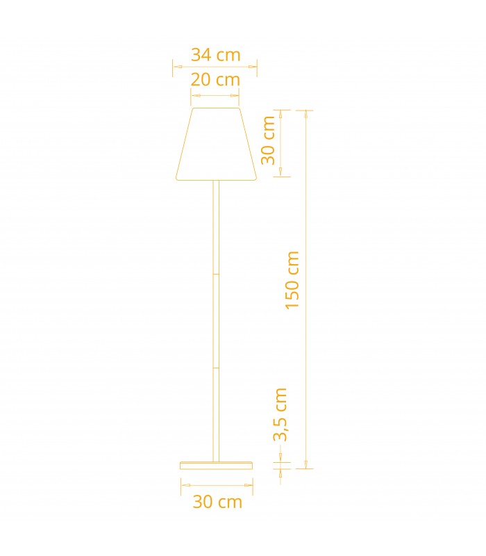 Lámpara de Pie portátil BIANA con USB 1W 95Lm RGB IP44