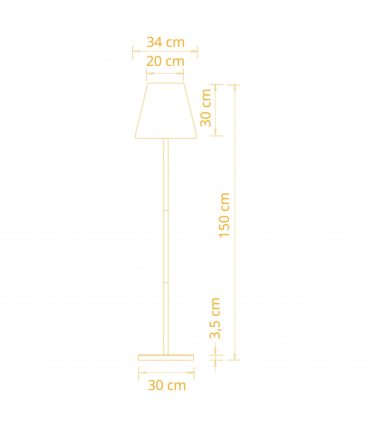 Lámpara de Pie portátil BIANA con USB 1W 95Lm RGB IP44